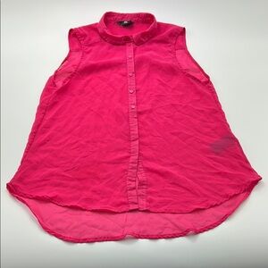 4/$20 H&M Fuchsia Sleeveless Blouse 6 Women's Button Down Pink barbiecore summer